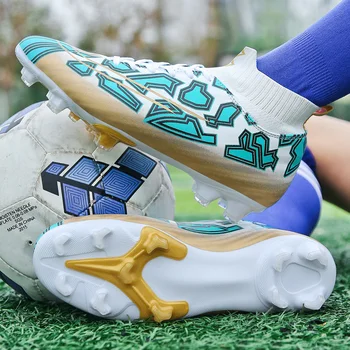 Nové svetelné pánske kopačky vysoká členok na futbal, topánky ženy mäkké jediným pánske futbalové topánky, ponožky anti-slip odborná príprava 2020