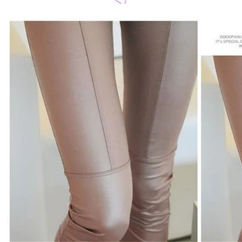 Ženy Nohavice Slim Vysoký Pás Legíny Nový Kórejský Módne Bežné Koženka Nosenie Pevnej Žena Pantalon Nohavice