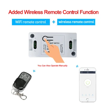 QIACHIP 433MHz RF+Wifi Tuya App Prijímač Bezdrôtovej Relé 110V 220V Smart Home Switch Modul 86 Stene Panel, Diaľkové Ovládanie Spínača