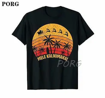 Mele Kalikimaka Havaj Santa Soby Relax Beach Vintage Čierna T-shirts Ženy Košele Letné Tričko pre Ženy Grafické