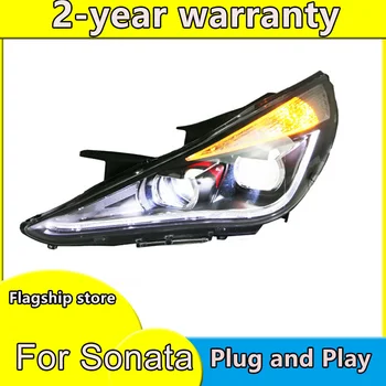 Auto Styling pre Sonáta Svetlomety Sonata8 LED Reflektor DRL Objektív Dvojitý Lúč HID H7 Xenon Auto Príslušenstvo