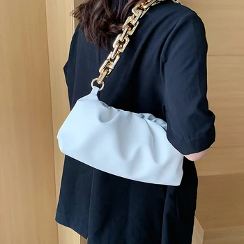 Luxusné Dizajnér Mraky Taška Nové Akryl reťazca Ženy Deň Spojka Taška Skladaný Ramenný Messenger Bag Malá Lady Crossbody Kabelka