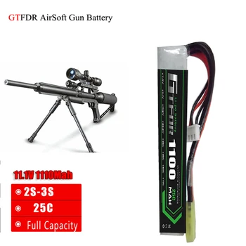 Nové Prišiel GTFDR Airsoft Zbraň Batérie 11.1 V 1100mAh -25 3S Lipo Batérie Pre Mini Airsoftové Zbrane AKKU Bateria RC Model