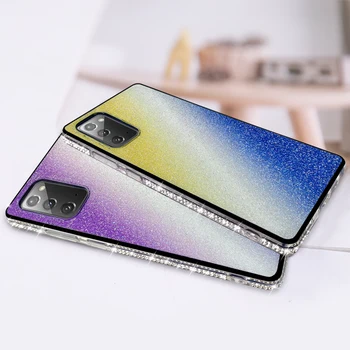 Luxusný Lesk Pearl Vložkou Dievčenskú Puzdro Pre Samsung Galaxy Note 10 20 S20 Ultra S10 Plus Note20 Bling Rainbow Farba Diamond Kryt