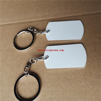 Sublimačná biely hliník prázdne keychains hot transfer tlač krúžok materiál dvoch strán tlačené 15pieces/veľa