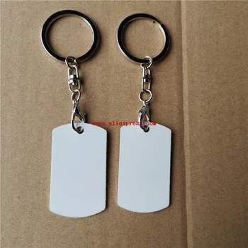 Sublimačná biely hliník prázdne keychains hot transfer tlač krúžok materiál dvoch strán tlačené 15pieces/veľa