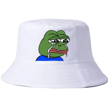 2020 New Horúce Smutný a Plače Žaba Tlač Rybár Slnko klobúk Panama Spp Lete dobrý Bavlny Značky Vedierko Hat Pre Ženy, Mužov, Hip Hop klobúk