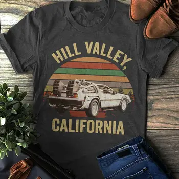 Hill Valley T-shirt, Späť do Budúcnosti Tričko, Marty Mcfly, Kopec, dolina, Klasické