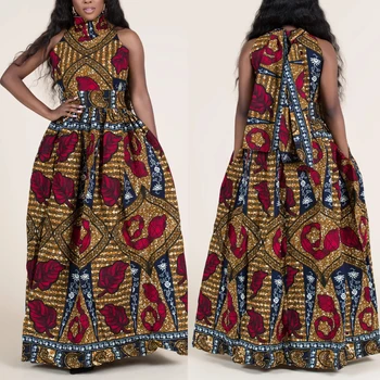 MD Plus Veľkosť Šaty bez Rukávov 2020 Nových Afrických Oblečenie Ankara Dashiki Tlač Šaty Módne Party Šaty pre Ženy Župan Africaine