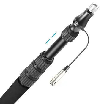 Neewer Prenosný Ručný Mikrofón Boom Pól + Zabudovaný XLR Audio Kábel,5 Úsekov 32.6-131 cm,Rukoväť pre Zoom Mikrofóny