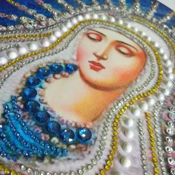 Nové 5D Crystal Kolo Špeciálne Tvarované Diamond Maľovanie Diy Diamond Výšivky Domova Diamond Náboženské Obrazy na Darček