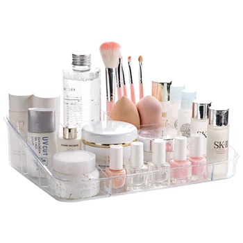 Transparentné Kozmetika Úložný Box Multi Mriežky Plastové Make-Up, Rúž, Poľský Organizátor Prípade Ploche Šperky Držiak Displeja, Stojan