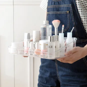 Transparentné Kozmetika Úložný Box Multi Mriežky Plastové Make-Up, Rúž, Poľský Organizátor Prípade Ploche Šperky Držiak Displeja, Stojan