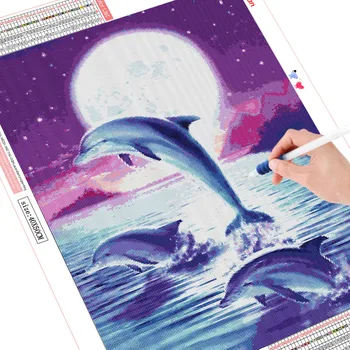 HUACAN Plný Vrták Námestie Diamond Maľovanie Cross Stitch Zvierat Nový Príchod Diamond Výšivky Dolphin Dekorácie Pre Domov