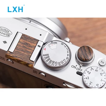 LXH Drevený Povrch Fotoaparátu Mäkké Uzávierky Uvoľňovacie Tlačidlo s Hot Shoe Cover Pre Fujifilm Fuji XT20 X100F X-T2 X100T X-PRO2 X-T10