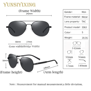 YSYX Módne slnečné Okuliare Mužov Polarizované Značky Okuliare UV400 Pilot Anti-glare Retro Slnečné okuliare Pre Ženy/Mužov lentes de sol 3363