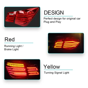 LED Chvost Lampa pre Chevrolet Cruze Rok 2009 2010 2011 2012 2013 Zľava Pravej strane LED zadné Svetlo Sústruženie Signálneho Svetla