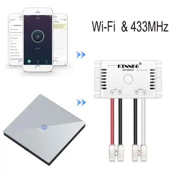 AC220V tuya wifi a 433Mhz diaľkové ovládanie Relé prijímač, smart home elektronických súčiastok s dotyk na stenu diaľkové ovládanie