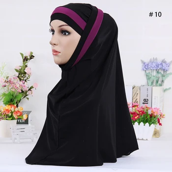 2 Kus Amira Hidžáb Ženy Hlava Islamskej Šatky 2 V 1 Hidžáb Šatku Moslimských Hijabs Islamskej Šatky Prekladané Šatkou Jersey Turbans
