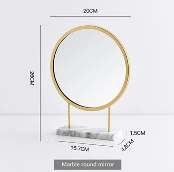 Cutelife Nordic Iny Mramoru Multifunkčné Okrúhle Zrkadlo Železa Toaletný Stolík, Spálne, Make-Up Zrkadlo Miestnosti Dekorácie Stojace Zrkadlo