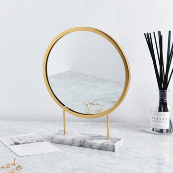 Cutelife Nordic Iny Mramoru Multifunkčné Okrúhle Zrkadlo Železa Toaletný Stolík, Spálne, Make-Up Zrkadlo Miestnosti Dekorácie Stojace Zrkadlo