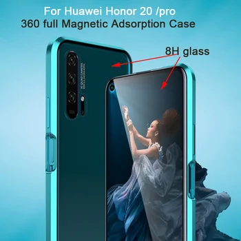360 Magnetické Dvojité Tvrdené Sklo Prípade Huawei Honor 10i 8X 9X 20 10 Lite 20 8 30 Pro 30S V20 V30 Hrať 3 Y9 Prime 2019 Capa