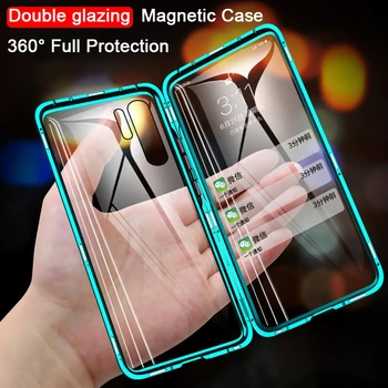 360 Magnetické Dvojité Tvrdené Sklo Prípade Huawei Honor 10i 8X 9X 20 10 Lite 20 8 30 Pro 30S V20 V30 Hrať 3 Y9 Prime 2019 Capa