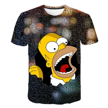 2020 lete nové T-shirt Simpson malá veľkosť 3d tlač T-shirt módne chlapec dievča pulóver s krátkym rukávom