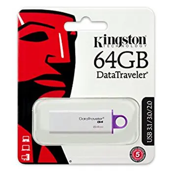 Kl ' úč Kingston DTIG4 64 GB, USB 3.0, Biela, Fialová