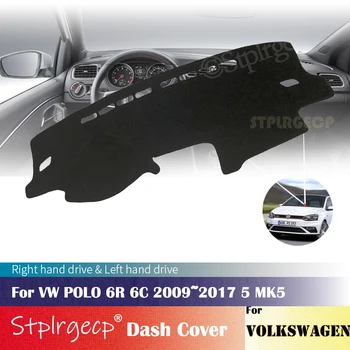 Pre Volkswagen VW POLO 6R 6C 2009~2017 5 MK5 Anti-Slip Panel Kryt, Ochranná Podložka Auto Príslušenstvo Slnečník Koberec 2016