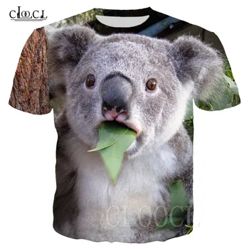 Roztomilý Zábavné Koala T-shirt voľne Žijúcich Zvierat Koala Bear 3D Tlač Letné Módne Tričká Ženy Muži Krátke Sleeve Tee Tričko Mikina Top