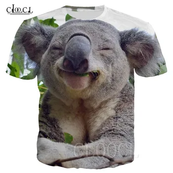 Roztomilý Zábavné Koala T-shirt voľne Žijúcich Zvierat Koala Bear 3D Tlač Letné Módne Tričká Ženy Muži Krátke Sleeve Tee Tričko Mikina Top