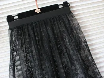 Sukne dámske letné čipky oka sukne kórejský sexy tylu transparentné pláži zakryť vysoký pás krátke ceruzka čierna biela mini sukne