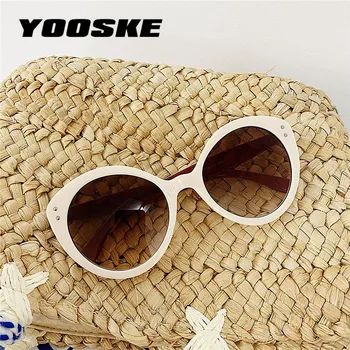 YOOSKE Cat Eye slnečné Okuliare Ženy Vintage Transparentné Gradient Odtiene Cateye Slnečné Okuliare Módne outdoor Okuliare UV400 Zrkadlo
