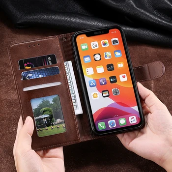 Retro PU Kožené puzdro Pre iPhone 11 Pro Max SE 2020 x 10 6 6 7 8 Plus Flip Peňaženka peňaženku Kryt Pre iPhone XR XS Max Telefón Prípadoch