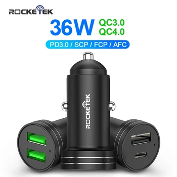 Rocketek USB Nabíjačka do Auta mobilný Telefón Rýchle Nabíjanie Pre iPhone 11 Rýchlo PD Xiao QC4.0 QC3.0 QC Huawei P30 SCP FCP Sumsung AFC