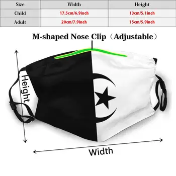 Alžírske Vlajka Zábavné Vytlačiť Opakovane Pm2.2651 Filter Masku Na Tvár Algérie Algerie Alžírsko Alžírskej Vlajka