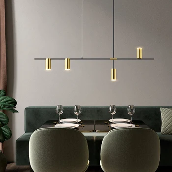 Led zlatý luster osvetlenie moderný Minimalistický jedáleň trubice luster dizajn Nordic domov luster osvetlenie pre spálne