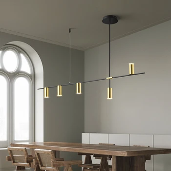 Led zlatý luster osvetlenie moderný Minimalistický jedáleň trubice luster dizajn Nordic domov luster osvetlenie pre spálne