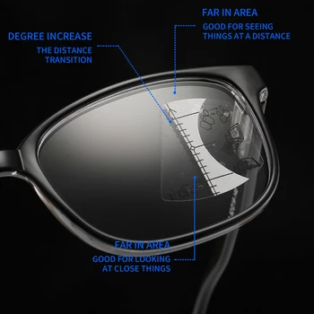 VCKA Nový chytrý a pohodlné okuliare na čítanie, môže zabrániť modré svetlo progresívne multi zameranie predpísať okuliare +1.0 yo+3.5