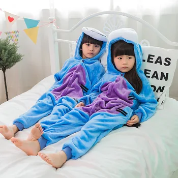 Rodina Halloween Cosplay Kostým Zvierat Somár Modré Pyžamo Zime Teplé Cartoon Sleepwear Zodpovedajúce Oblečenie Matka Deti Onesie