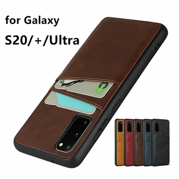 Premium Pu Kožené puzdro pre Samsung Galaxy S20 Plus S 20 Ultra Peňaženky & Sloty pre Karty Ochranné Puzdro Zadný Kryt Telefónu Prípade