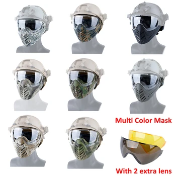 Taktické Maska s Okuliare Vojenské Armády Airsoft Paintball Masky s Interchangable 3 Objektív pre CS Lov zveri