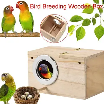 Pet Bird House Parakeet Nest Box Bird House Budgie Dreva, Chov Box pre Hrdličky Parrotlets Párenie Box