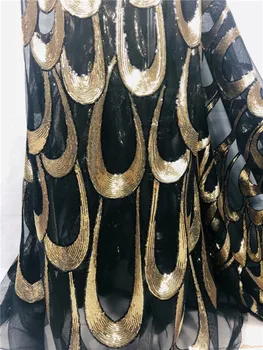 2019 Vysokej Kvality Afriky Čipky Látky/francúzsky Čistý Výšivky Flitrami Tylu Čipky Textílie Pre Nigérijský Svadobné Šaty zelené