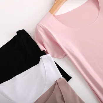 2021 nové módne ženy t-Shirt ženy bavlna krátke rukávy Príležitostné letné jednofarebné tričko topy