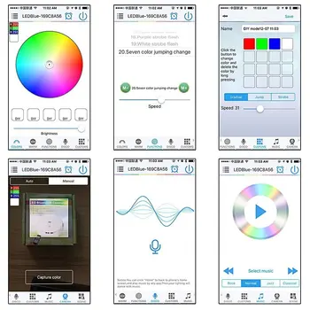 Pôvodné 16million farby Bluetooth RGB led controller ufo controler RGB RGBW led pásy IOS Android Načasovanie funkciu,hudba režimy