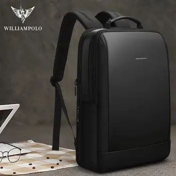 William Polo batoh pre mužov veľkú kapacitu, rozšíriteľná travel bag anti-theft nepremokavé USB nabíjanie 17 palcový Počítač Batoh