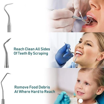 Nerezová Zubné Zub Nastaviť Nástroje Zubár Nástroje Zub Sonda Čistenie Zubného Škrabka Vybrať Kalkul Plaque Remover