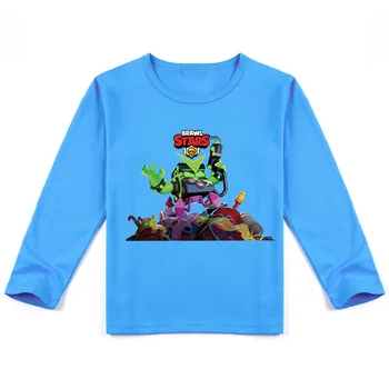 Nové Bitky Hviezdy Teplé Oblečenie Tričko Deti 3D Dlhý Rukáv Leon Spike Vrana Browl Topy Tees na Dieťa, Vianočný Darček k Narodeninám